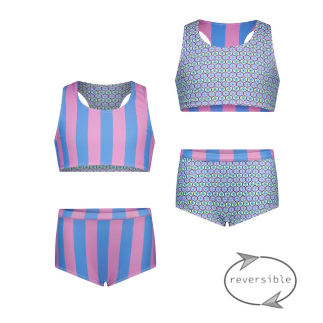 B.Nosy Zomer reversibel bikini meisjes blauw/ winona Y502-5055-995 large
