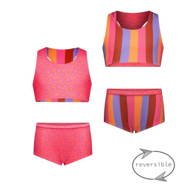 B.Nosy Zomer reversibel bikini meisjes multi streep winona Y502-5055-979 large