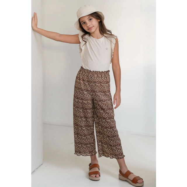 Like Flo Zomer broek meisjes luipaard latte plisse, mesh freya F502-5603-944 large