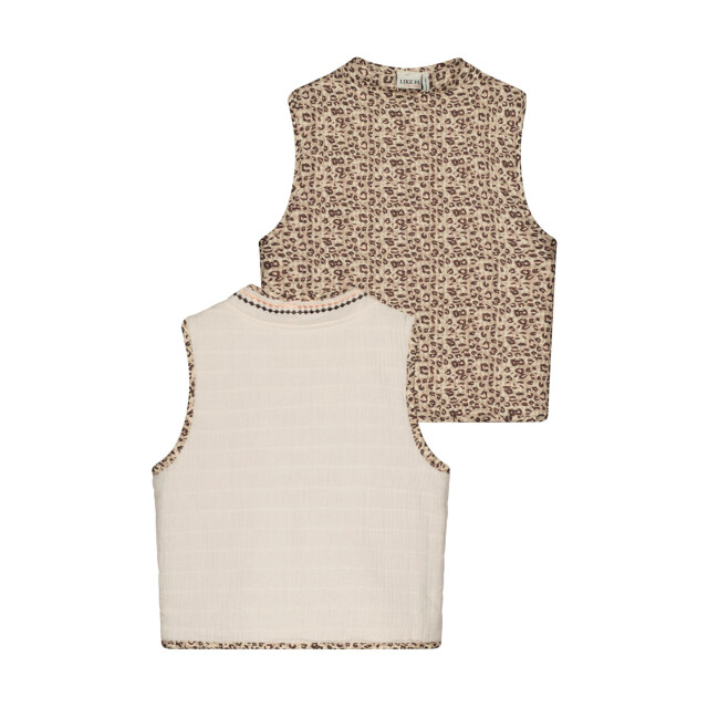 Like Flo Zomer reversibel gilet meisjes / luipaard daisy F502-5308-939 large