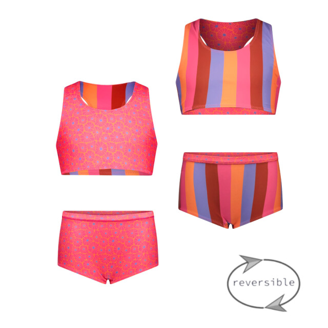 B.Nosy Zomer reversibel bikini meisjes multi streep winona Y502-5055-979 large