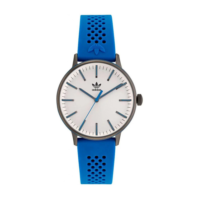 Adidas Rubber horloge met stalen kast en code one functie Adidas Blauwe Rubber Horloge met Stalen Kast en Code One Functie large