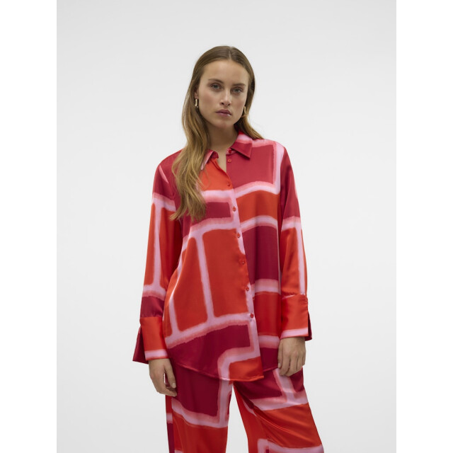 Vero Moda vmreba silba ls long shirt wvn ga 10327385 fiery red 06615.640.0021 large