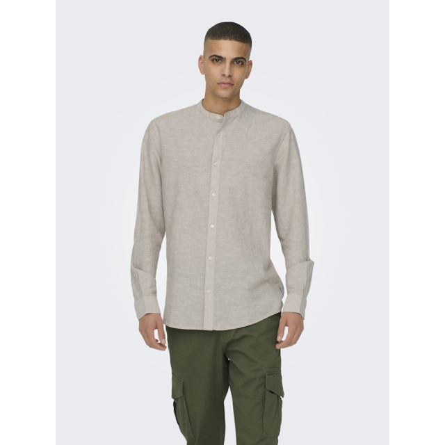 Only & Sons onscaiden life ls solid linen mao n 22019173 chinchilla 05631.829.0037 large