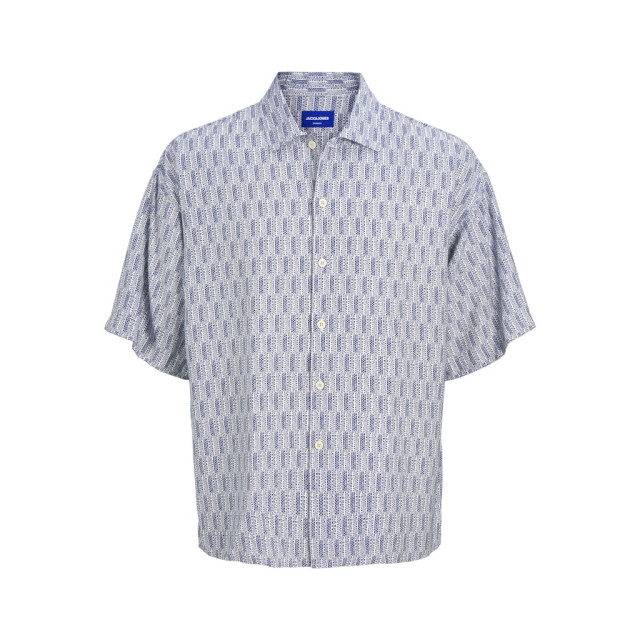 Jack & Jones jormarshall islington aop shirt ss 12271103 ocean cavern 05632.240.0008 large