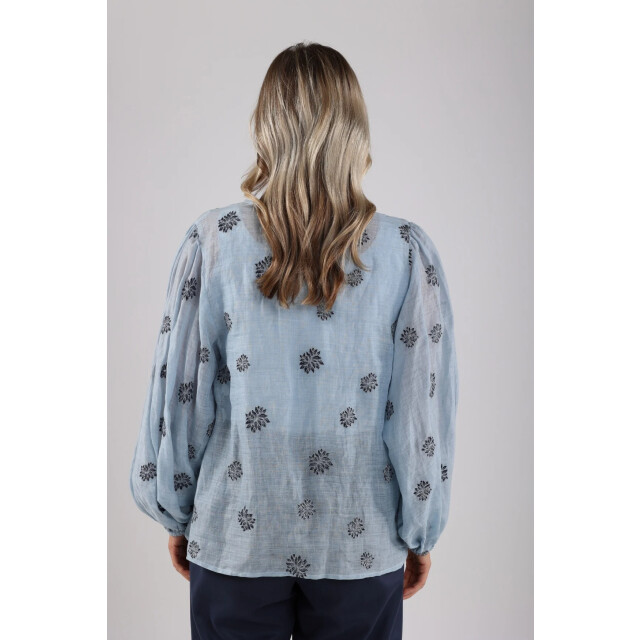Nukus Nks02036 46 kaoutar blouse embroidery sky NKS02036 46 large