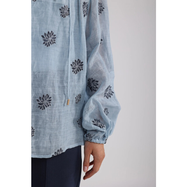 Nukus Nks02036 46 kaoutar blouse embroidery sky NKS02036 46 large