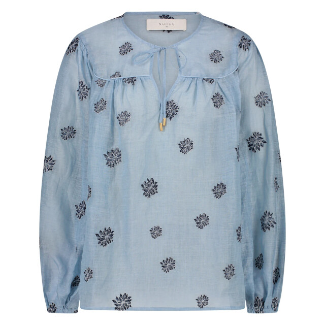 Nukus Nks02036 46 kaoutar blouse embroidery sky NKS02036 46 large