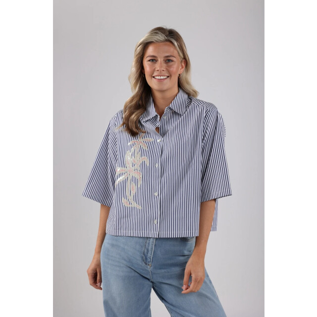 Nukus Nks02026 217 isa blouse stripe navy/offwhite NKS02026 217 large