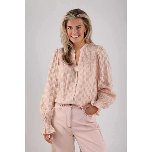 Nukus Nks02043 13 phoebe blouse check powder NKS02043 13 large
