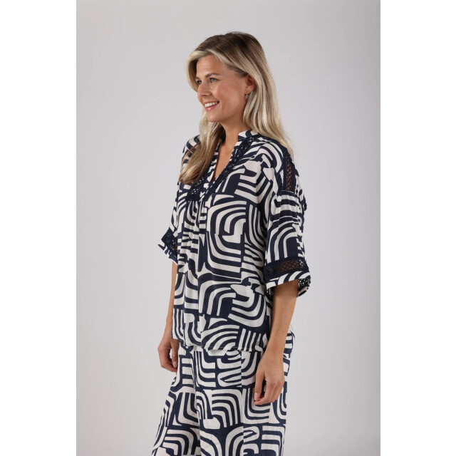 Nukus Nks01080 219 nina top offwhite/navy NKS01080 219 large
