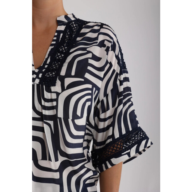 Nukus Nks01080 219 nina top offwhite/navy NKS01080 219 large