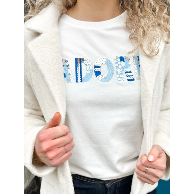 Nukus Nks04000 235 femke shirt adore offwhite/sky NKS04000 235 large