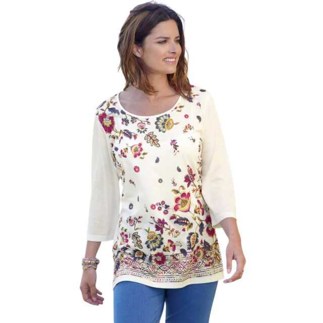 Atlas for Women Vrouwen/dames bloemen top UTAF2119_ecru large