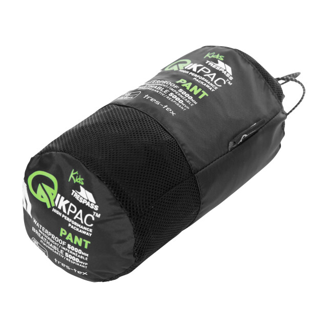 Trespass Kinderen/kinderen qikpac waterdichte packaway broek UTTP3880_black large
