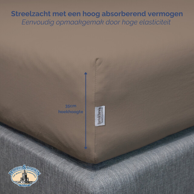 Harris & Darwin H&d hoeslaken 100% jersey katoen 80x200 cm tot 35cm matrasdikte 220 g/m² 3060113 large