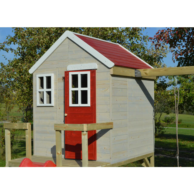 Wendi Toys Wtm24 houten speelhuis met glijbaan en schommel | 330x350x242 cm 3047873 large