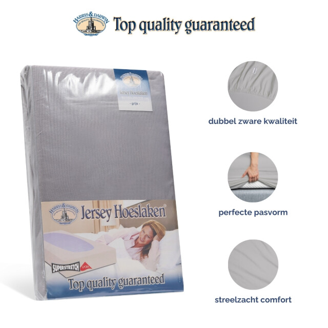 Harris & Darwin H&d hoeslaken 100% jersey katoen 180x200 cm tot 35cm matrasdikte 220 3060121 large