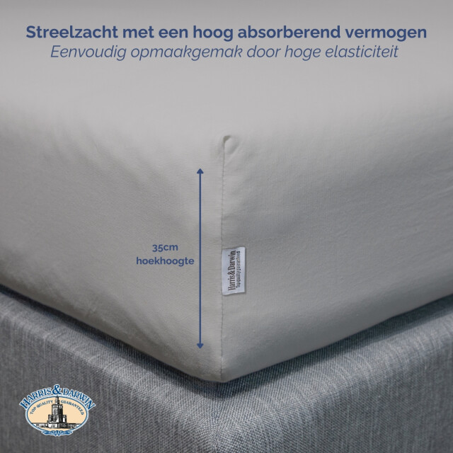 Harris & Darwin H&d hoeslaken 100% jersey katoen 180x200 cm tot 35cm matrasdikte 220 3060121 large