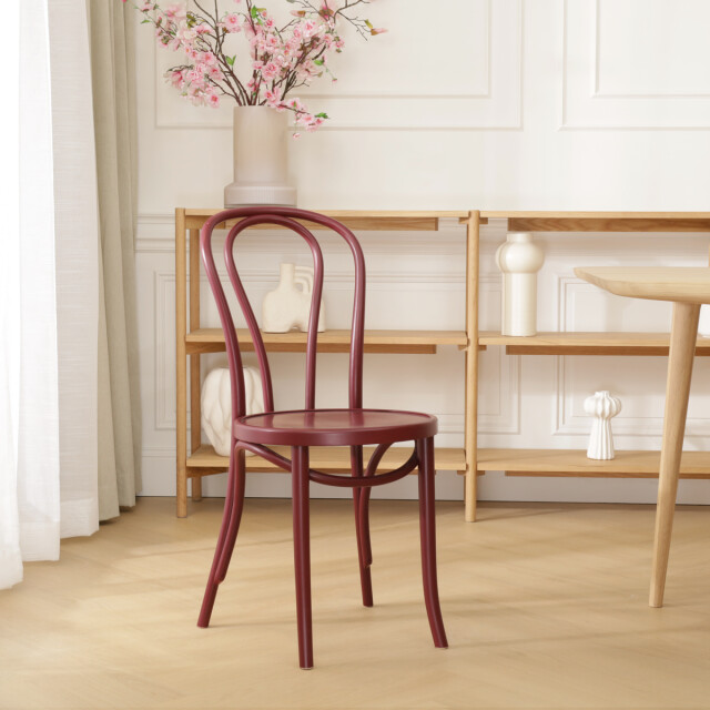 Fameg Vienna thonet no. 18 houten bistrostoel burgundy 2028908 large