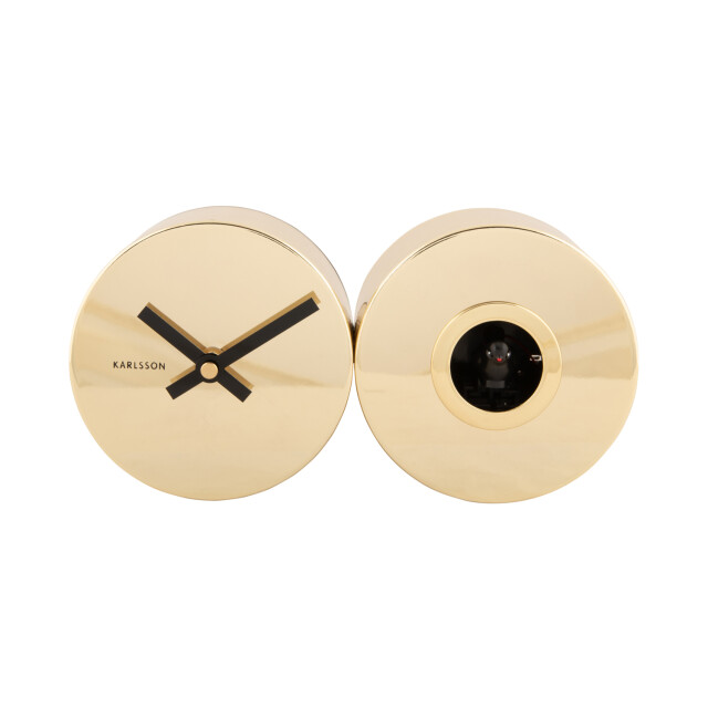 Karlsson wandklok duo cuckoo plated verguld 2946890 large