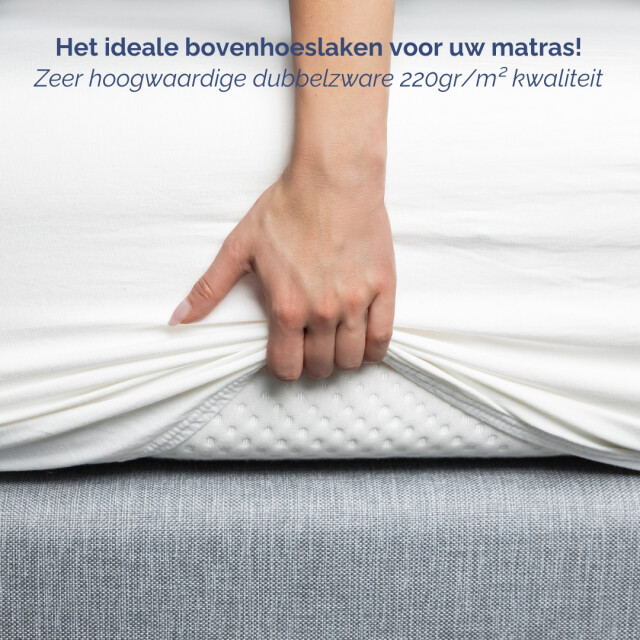 Harris & Darwin H&d hoeslaken 100% jersey katoen 80x200 cm tot 35cm matrasdikte 220 g/m² 3060104 large