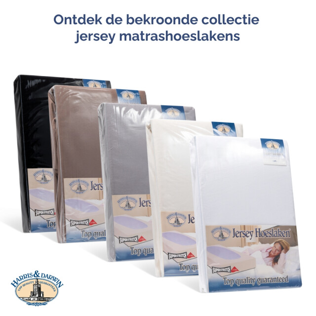 Harris & Darwin H&d hoeslaken 100% jersey katoen 80x200 cm tot 35cm matrasdikte 220 g/m² 3060104 large