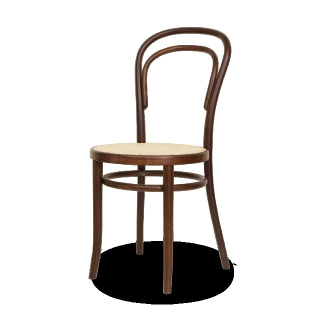 Fameg Vienna thonet no. 14 houten bistrostoel walnoot met rotan zitting 2036822 large