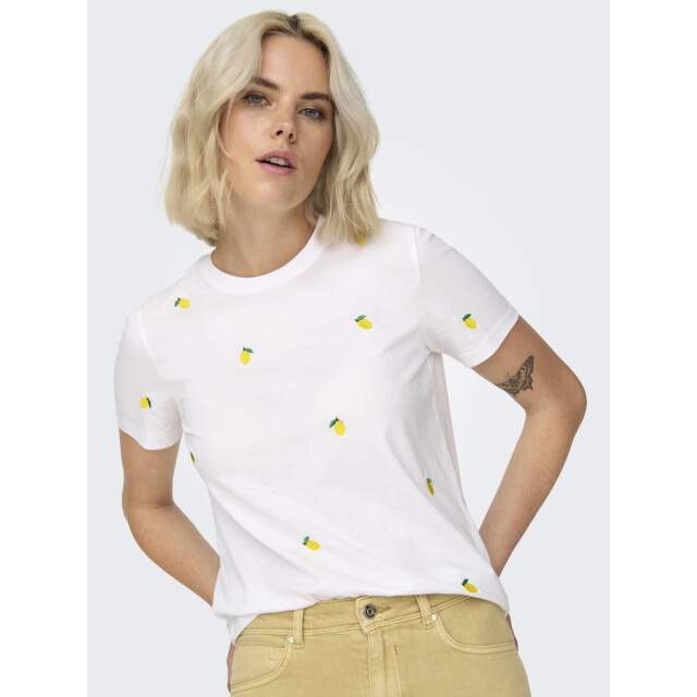 Only onlketty life s/s o-neck top jrs no 15288473 lemon 06011.100.0237 large