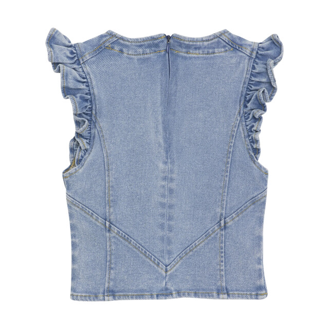 Indian Blue Zomer top meisjes licht ruffel denim 970259-7775-Light Denim Blue large