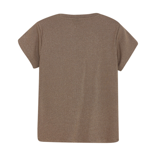 Indian Blue Zomer t-shirt s/s meisjes - glitter 970244-2222-Cocoa Brown large