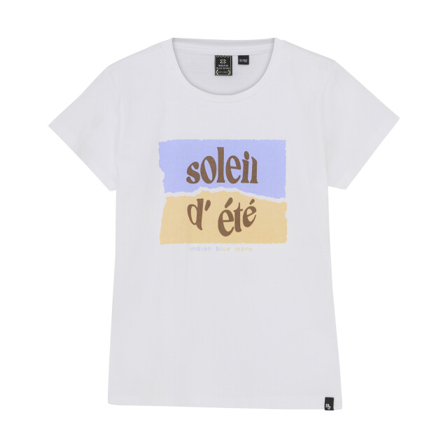 Indian Blue Zomer t-shirt s/s meisjes - print 970125-1450-Bright White large