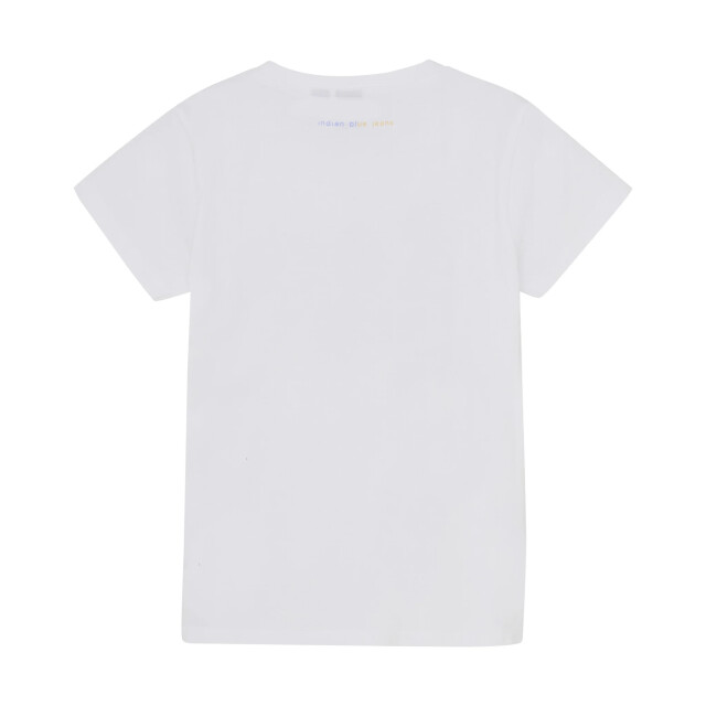 Indian Blue Zomer t-shirt s/s meisjes - print 970125-1450-Bright White large