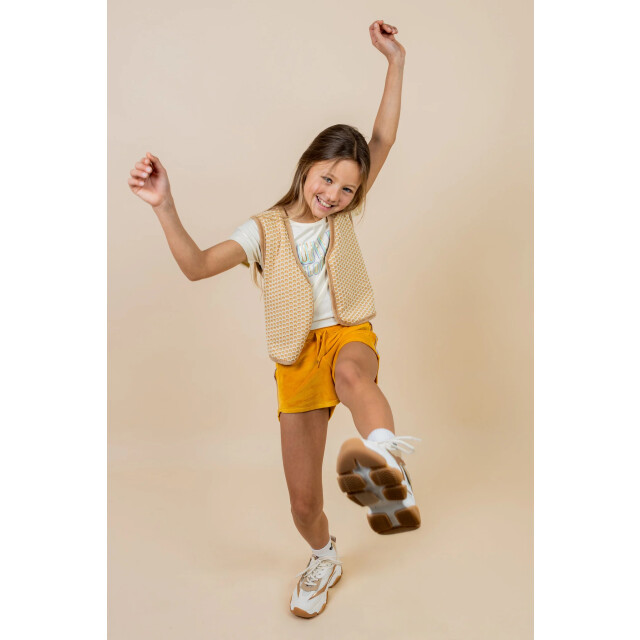 MAYCE Zomer short meisjes oker velvet MY502-5607-550 large