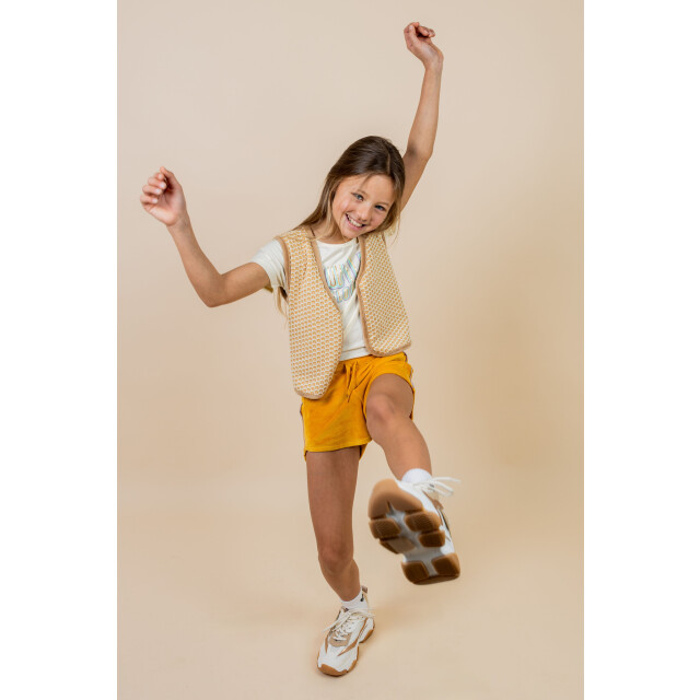 MAYCE Zomer short meisjes oker velvet MY502-5607-550 large
