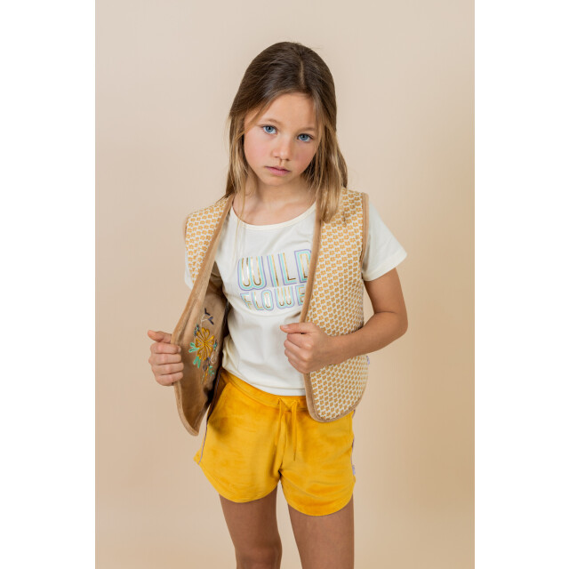 MAYCE Zomer short meisjes oker velvet MY502-5607-550 large