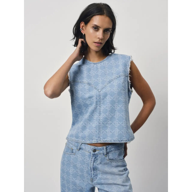 Dante 6 D6 laia monogram jeans top D6 Laia Monogram Jeans Top/Skywash Blue 4250 large