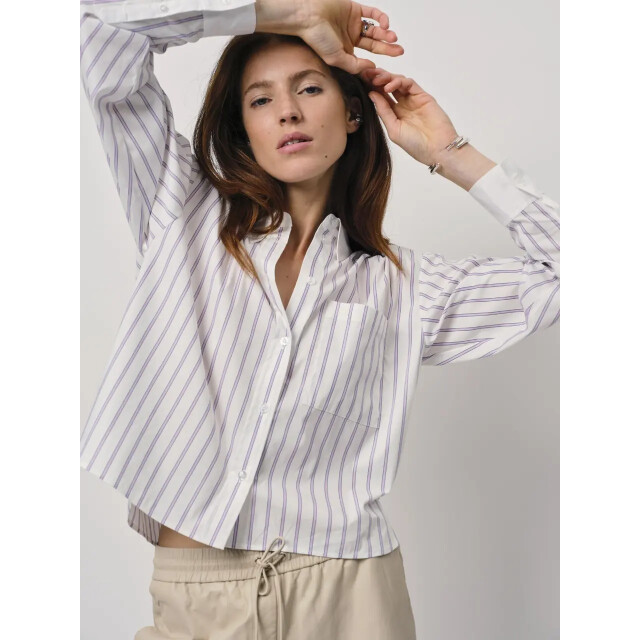 Dante 6 D6 barique cropped stripe shirt D6 Barique Cropped Stripe Shirt/Artic Lila 5190 large