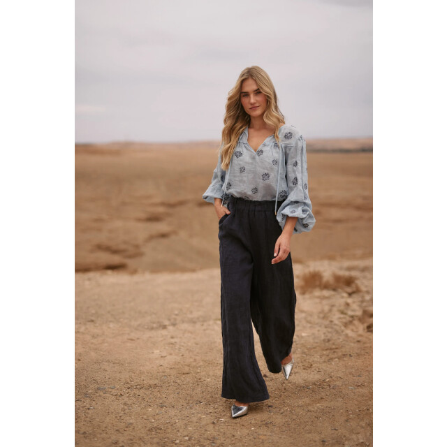Nukus Nks02036 46 kaoutar blouse embroidery sky NKS02036 46 large