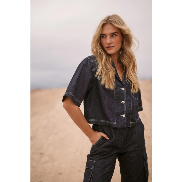 Nukus Nks02069 251 charlie blouse dark denim NKS02069 251 large