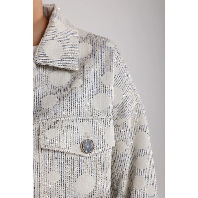 Nukus Nks11004 219 harmony jacket dott offwhite/navy NKS11004 219 large