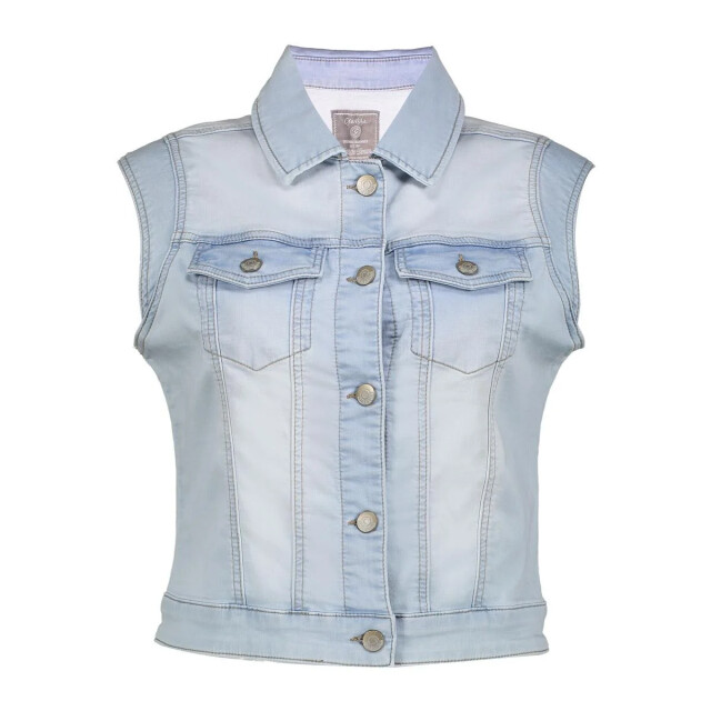 Geisha 55021-10 830 jeansjacket sleeveless bleached denim 55021-10 830 large