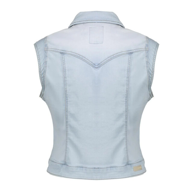 Geisha 55021-10 830 jeansjacket sleeveless bleached denim 55021-10 830 large