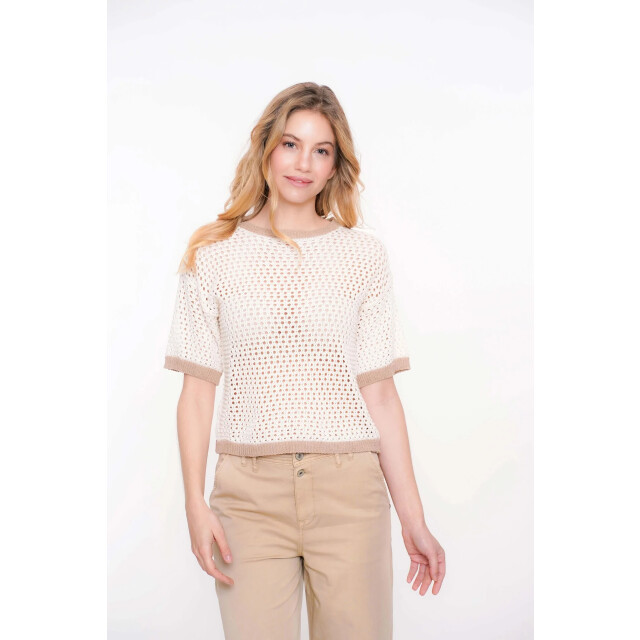 Geisha 54054-70 010 pullover crochet 2 colors off-white/beige 54054-70 010 large