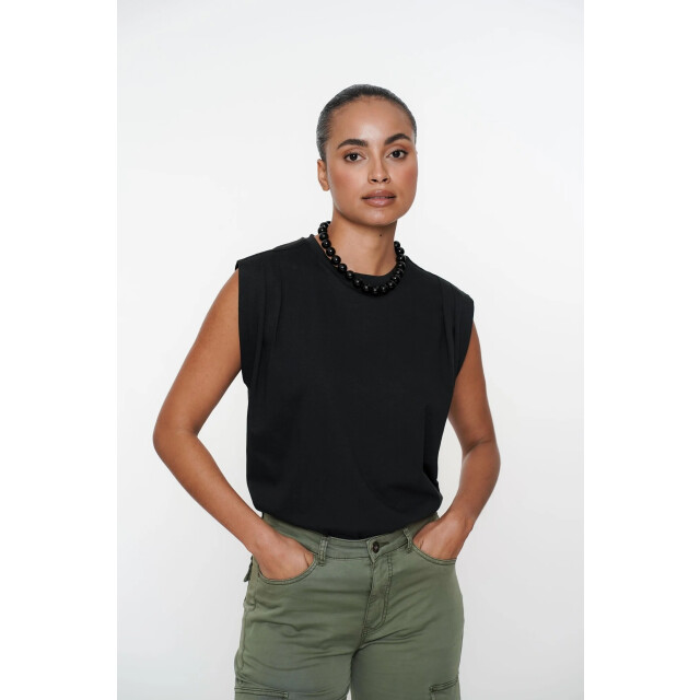 Geisha 52100-47 999 t-shirt pleads at shoulder black 52100-47 999 large