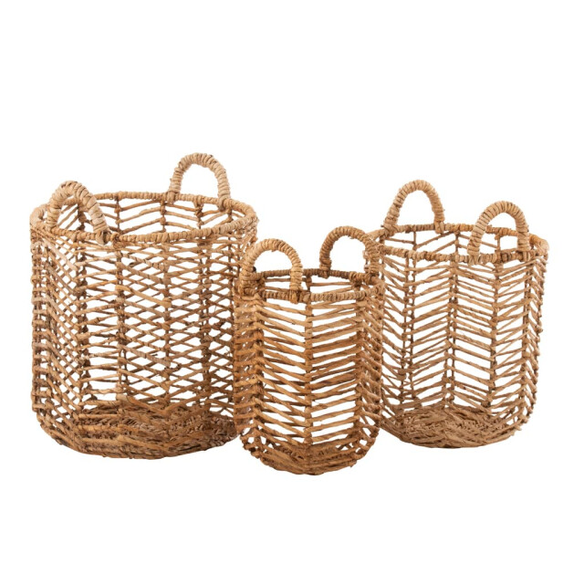 J-Line Manden bananen bladeren naturel (3-delig) 11346 large