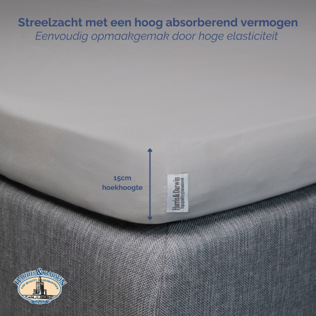 Harris & Darwin H&d topper hoeslaken 100% jersey katoen 90x200 cm tot 15cm matrasdikte - 3059847 large