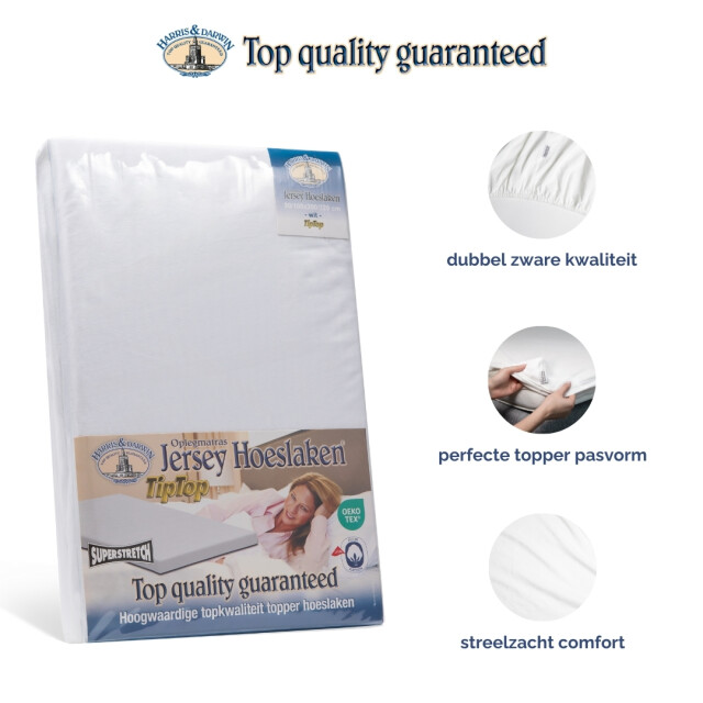 Harris & Darwin H&d topper hoeslaken 100% jersey katoen 200x200 cm tot 15cm matrasdikte - 3060029 large