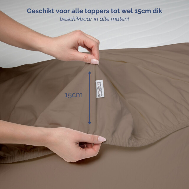 Harris & Darwin H&d topper hoeslaken 100% jersey katoen 80x200 cm tot 15cm matrasdikte - 3059843 large