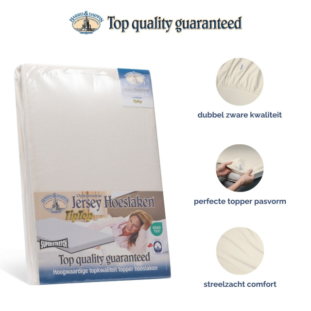Harris & Darwin H&d topper hoeslaken 100% jersey katoen 90x200 cm tot 15cm matrasdikte - 3059841 large